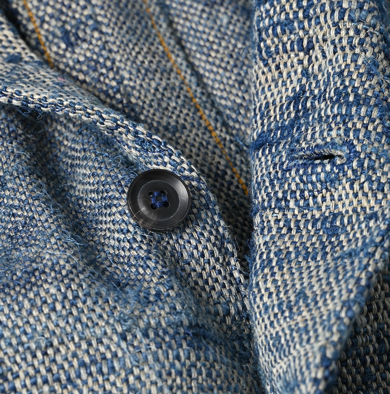 Ai Indian Linen Silk Tweed Notting Hill Jacket Detail