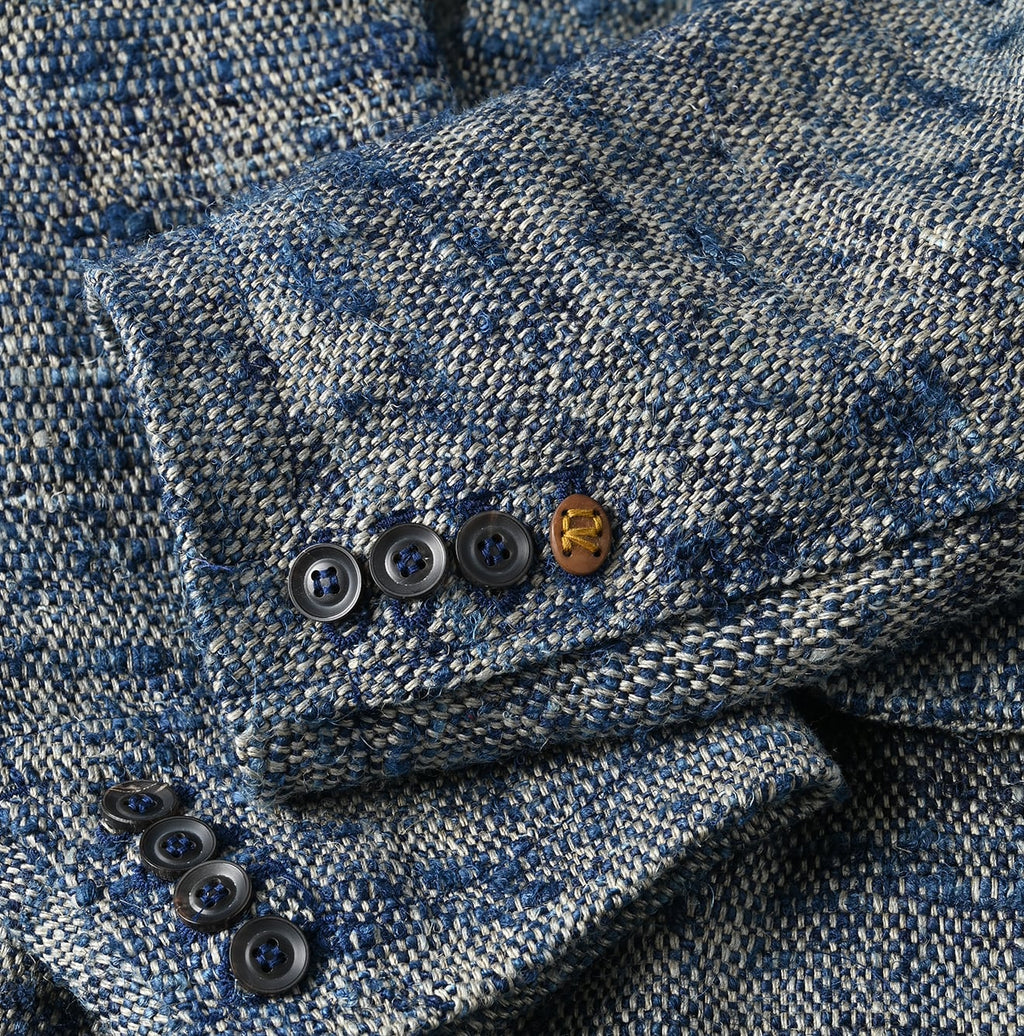 Ai Indian Linen Silk Tweed Notting Hill Jacket Detail