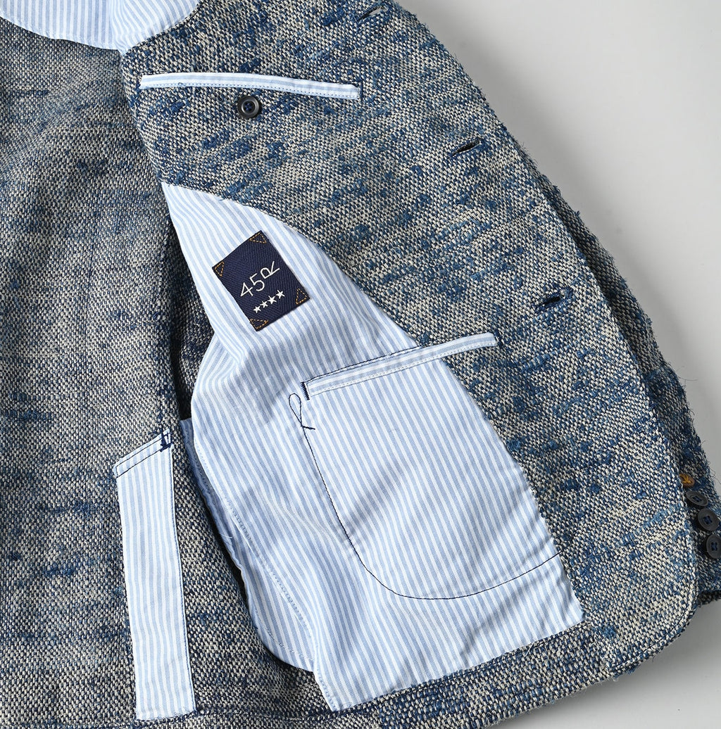 Ai Indian Linen Silk Tweed Notting Hill Jacket Detail