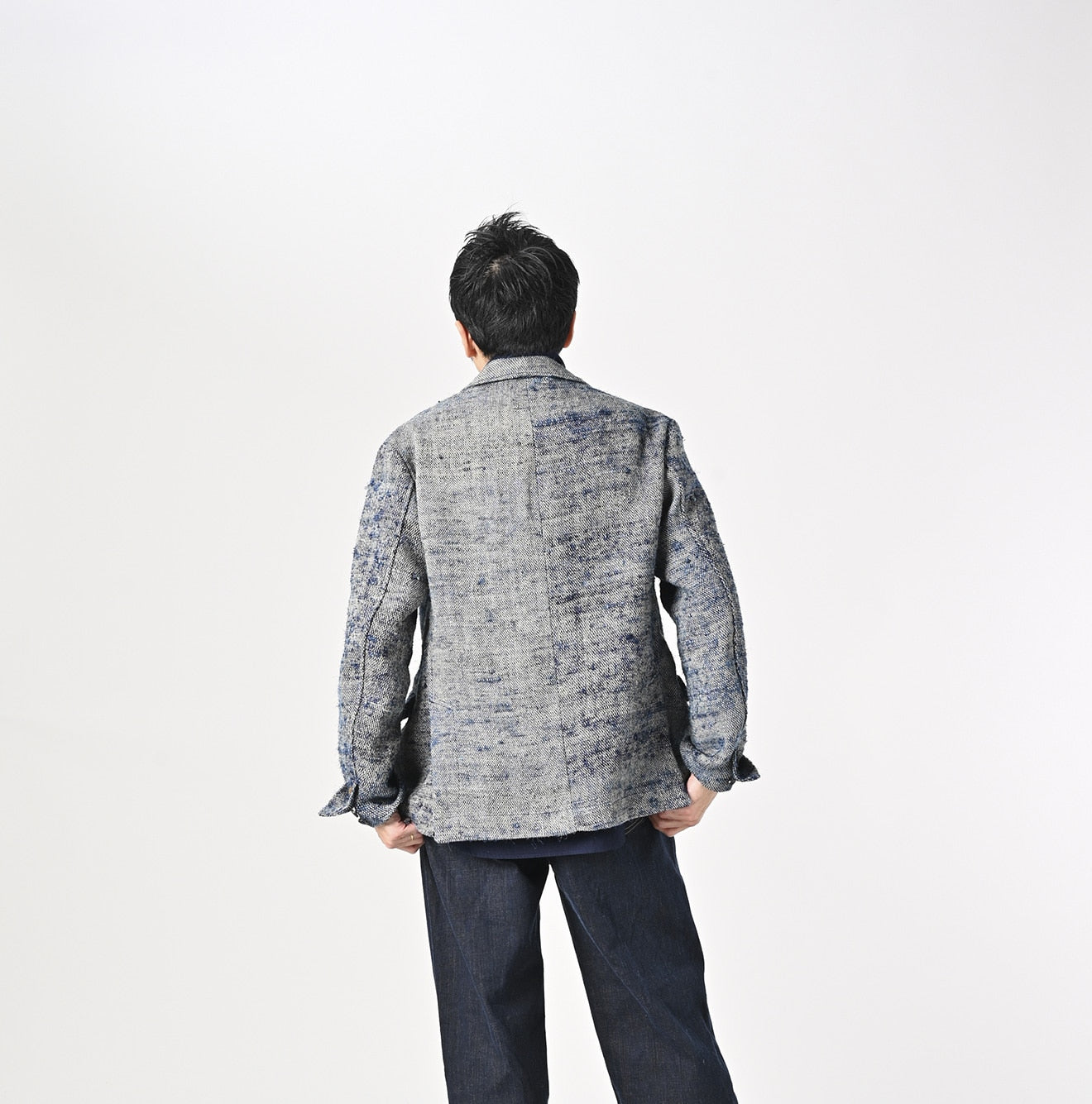 Ai Indian Linen Silk Tweed Notting Hill Jacket Male Model
