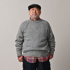 Cashmere Linen Raglan Sleeve Sweatshirt MEN Male Model