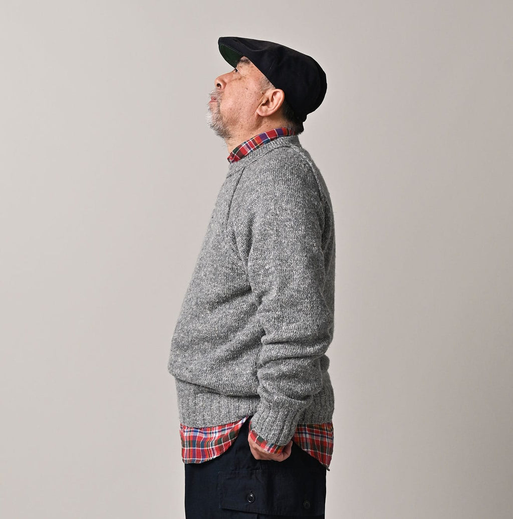 Cashmere Linen Raglan Sleeve Sweatshirt MEN Male Model