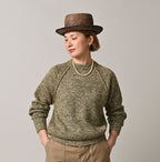 Cashmere Linen Raglan Sleeve Sweatshirt MEN Female Model