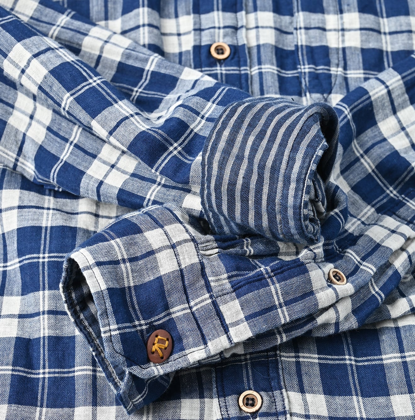 Indigo Fuwafuwa Double Woven 908 Loafer Shirt