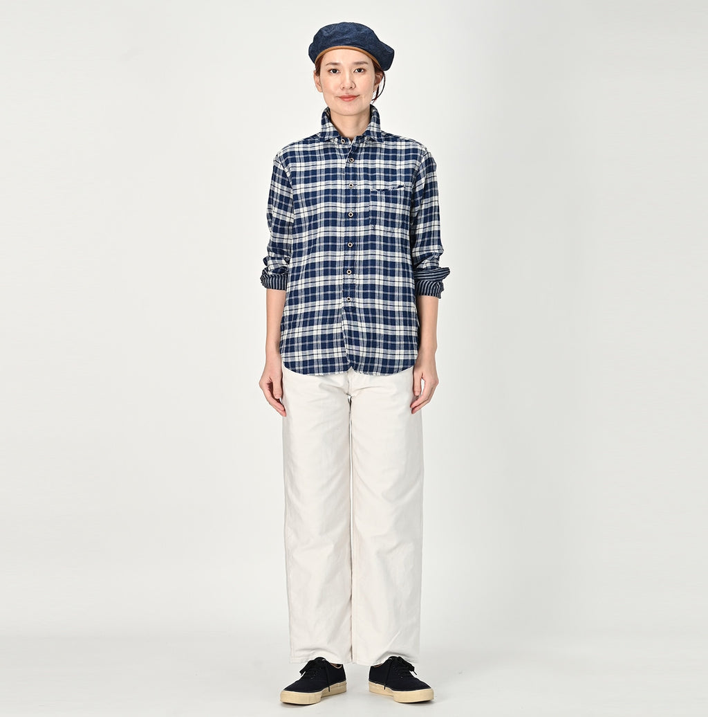 Indigo Fuwafuwa Double Woven 908 Loafer Shirt