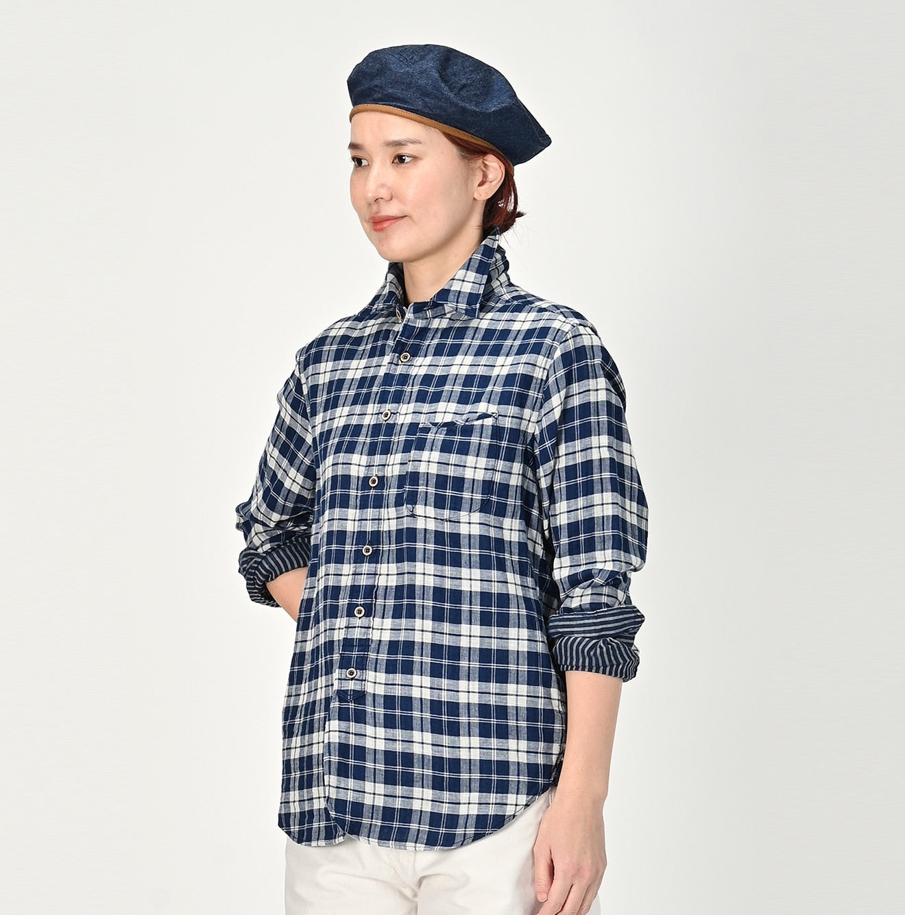 Indigo Fuwafuwa Double Woven 908 Loafer Shirt