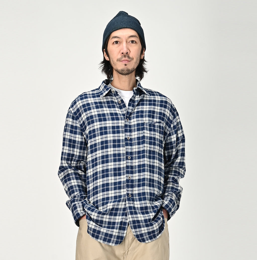Indigo Fuwafuwa Double Woven 908 Loafer Shirt