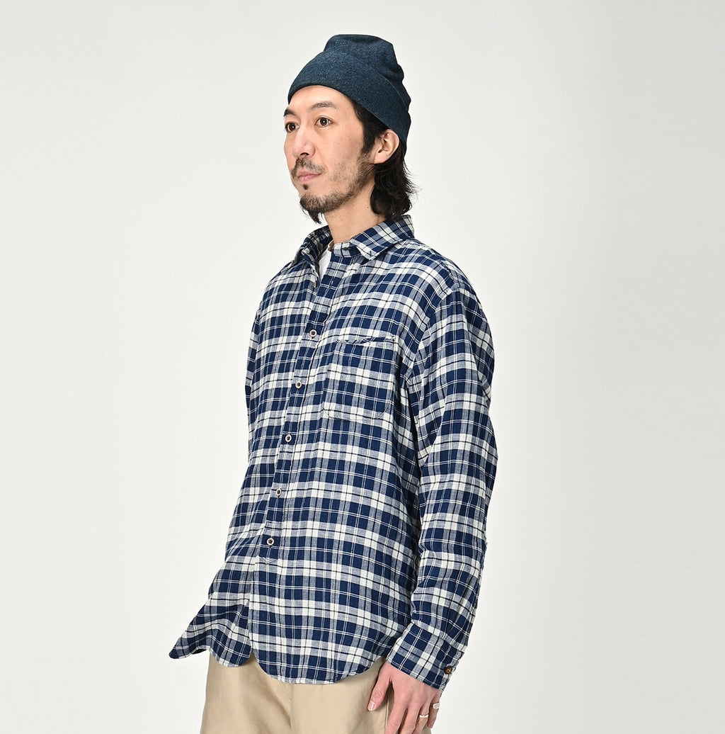 Indigo Fuwafuwa Double Woven 908 Loafer Shirt