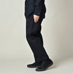 Indigo Double Thread Chino 908 Crosby Slacks Female Model