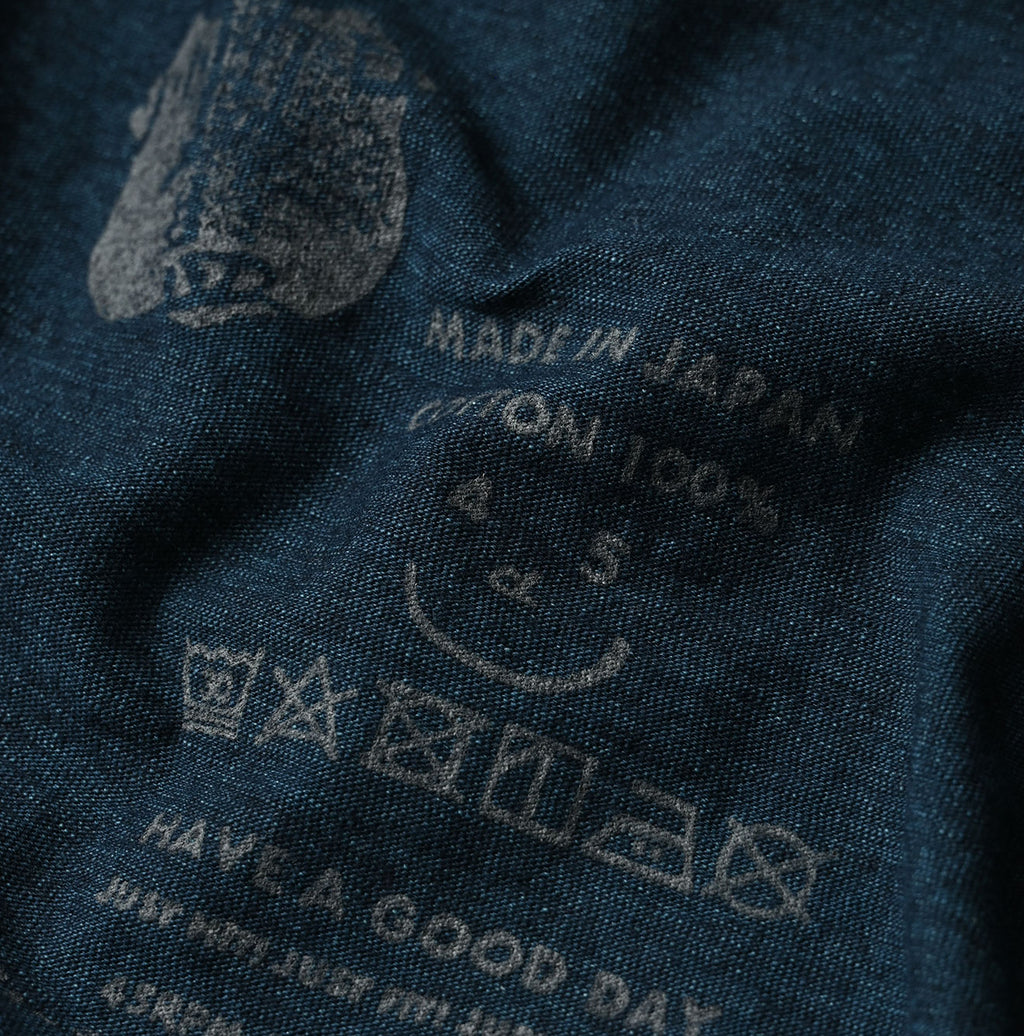 Indigo Tenjiku 908 Ocean T-shirt Detail