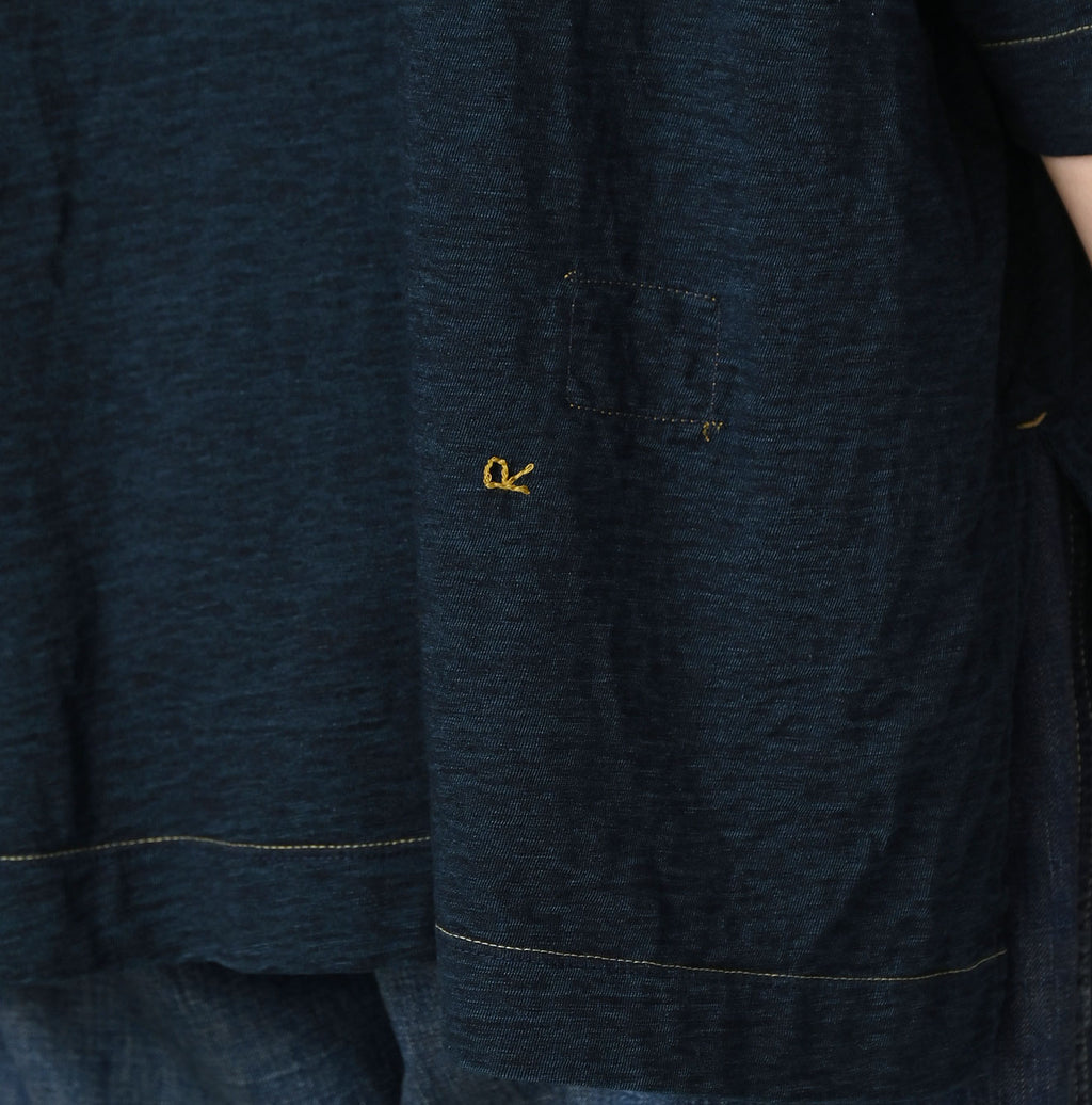 Indigo Tenjiku Big Slit T-shirt Detail