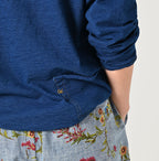 Indigo Long Sleeve 908 Ocean T-shirt Nou Detail