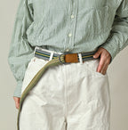 Regiment Knit Belt Linen Female Model