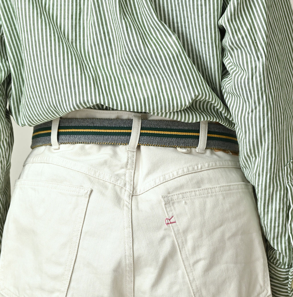 Regiment Knit Belt Linen Female Model