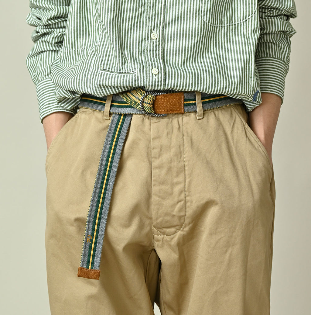 Regiment Knit Belt Linen Female Model