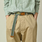 Regiment Knit Belt Linen Female Model