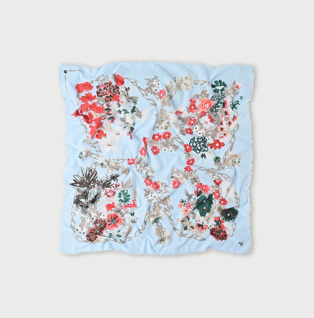 Gauze Flower Wreath Furoshiki Saxe