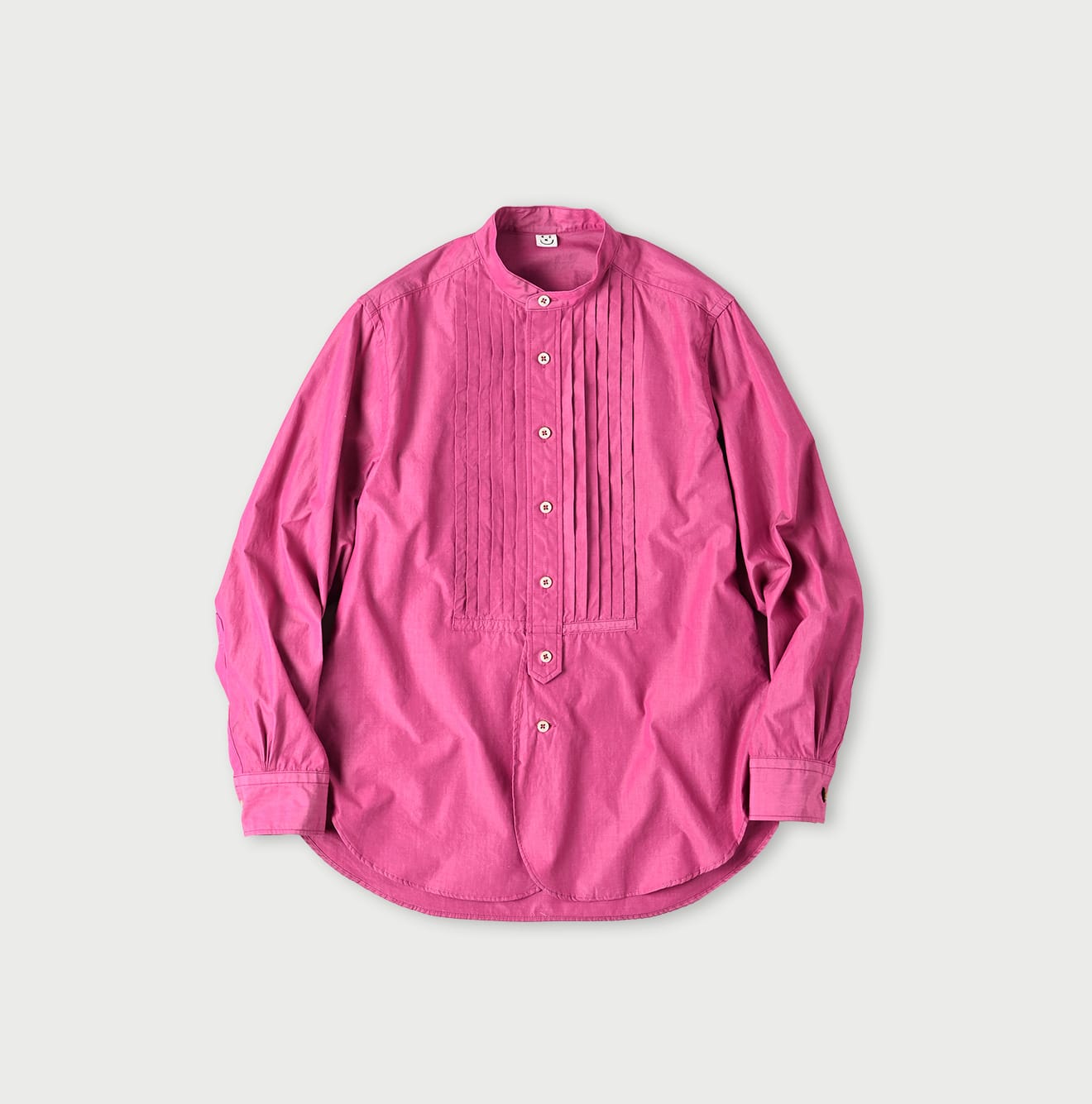 Miko 908 Loafer Pintuck Stand Collar Shirt Pink
