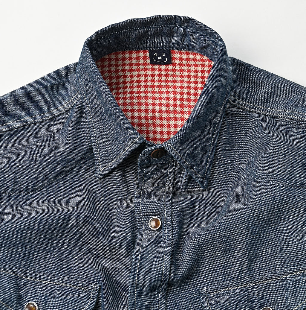 Indigo Dungaree Denim 908 Eastern Shirt Detail