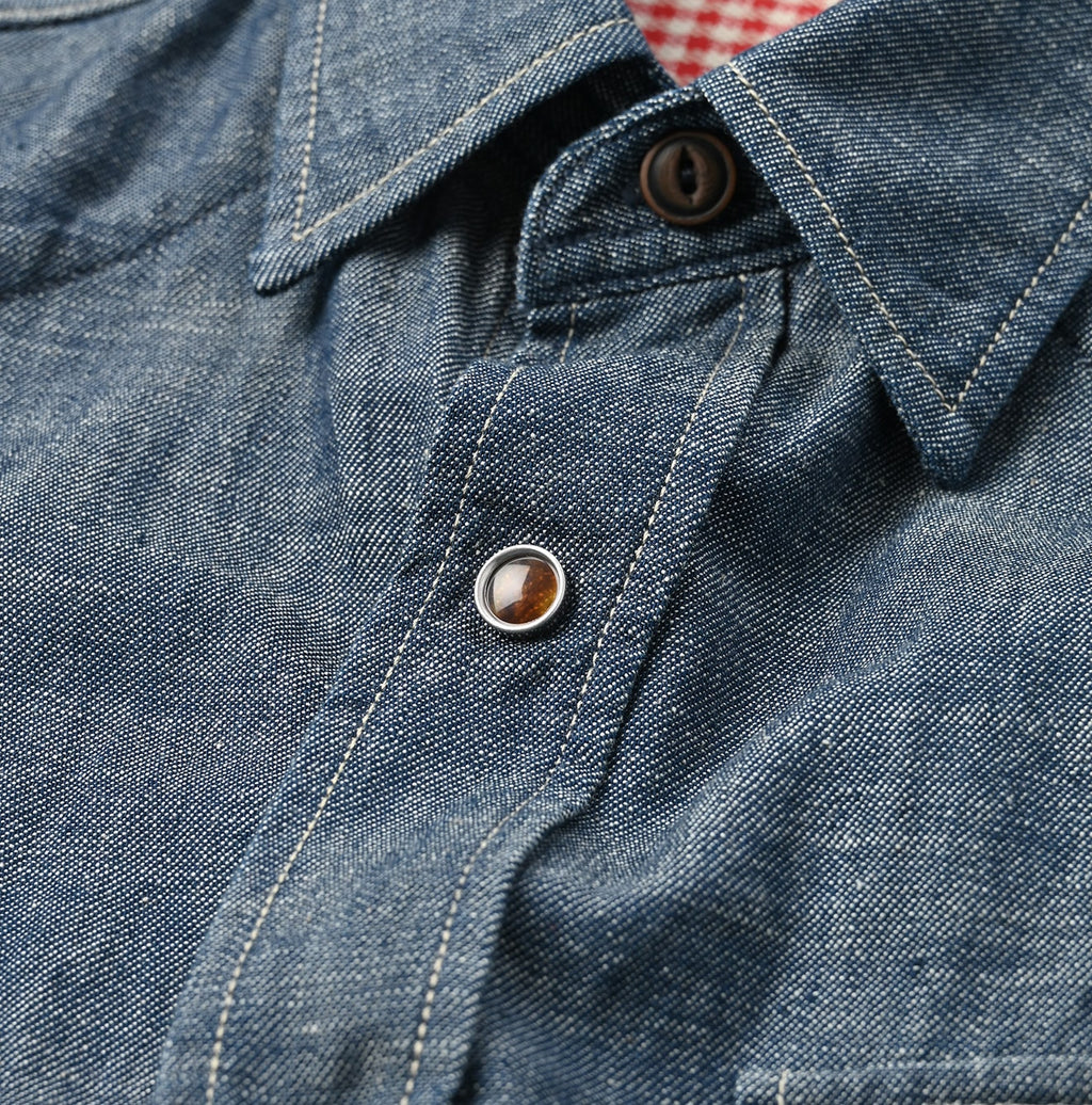 Indigo Dungaree Denim 908 Eastern Shirt Detail