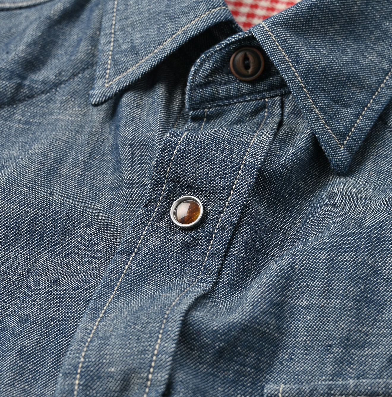 Indigo Dungaree Denim 908 Eastern Shirt Detail