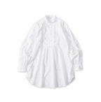 Supima Batiste Tuck Stand Collar Shirt White