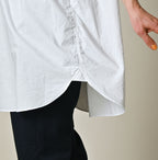 Supima Batiste Tuck Stand Collar Shirt Detail