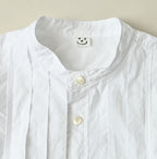 Supima Batiste Tuck Stand Collar Shirt Detail