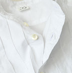 Supima Batiste Tuck Stand Collar Shirt Detail