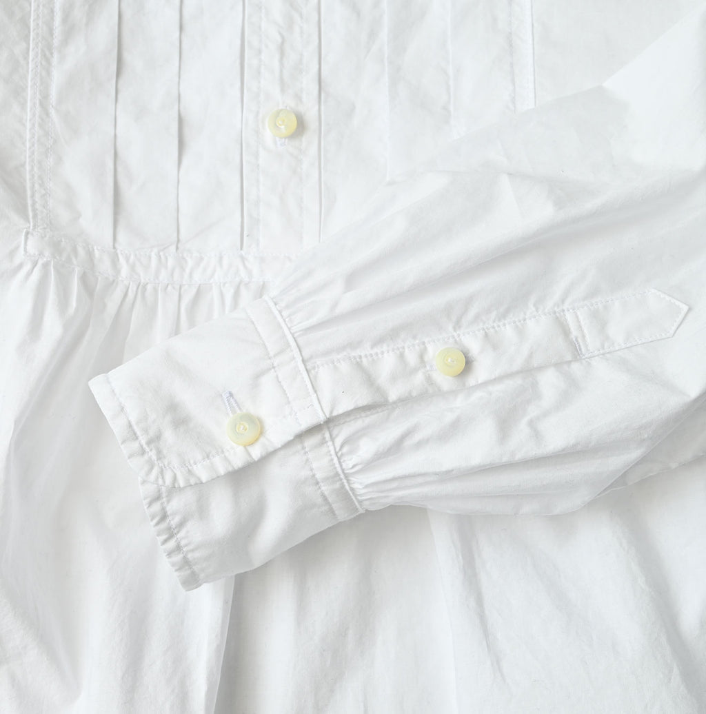 Supima Batiste Tuck Stand Collar Shirt Detail