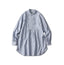 Supima Batiste Tuck Stand Collar Shirt Blue Mini Plaid