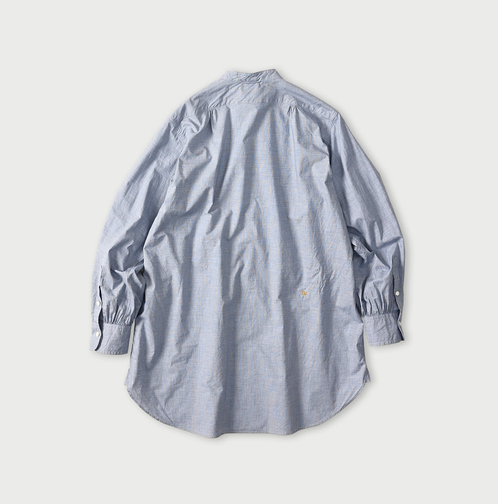Supima Batiste Tuck Stand Collar Shirt Back