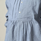 Supima Batiste Tuck Stand Collar Shirt Detail