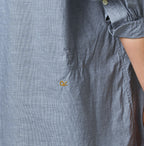 Supima Batiste Tuck Stand Collar Shirt Detail