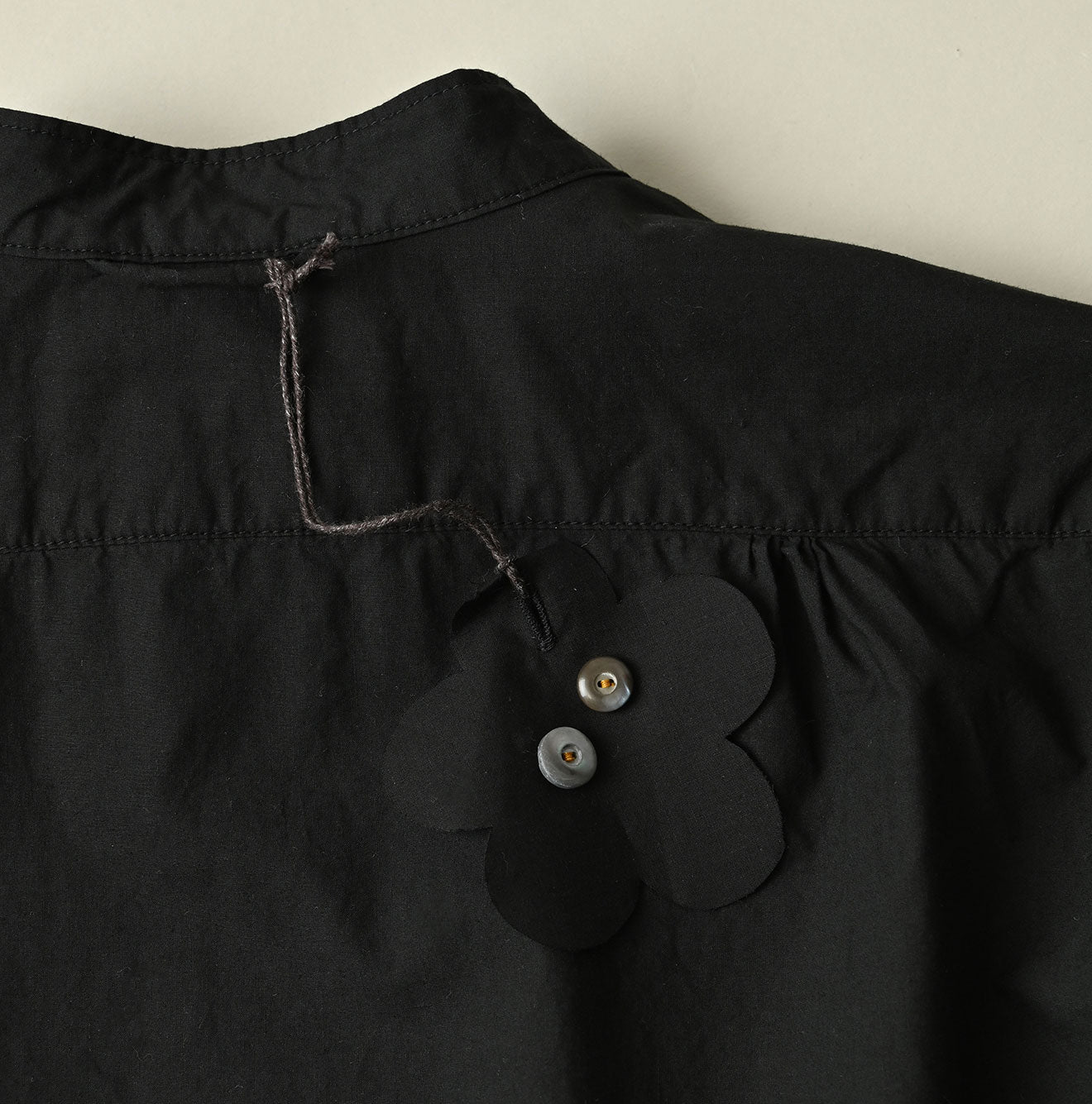 Supima Batiste Tuck Stand Collar Shirt Detail