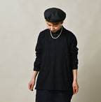Indigo Tenjiku Big Slit T-shirt Female Model