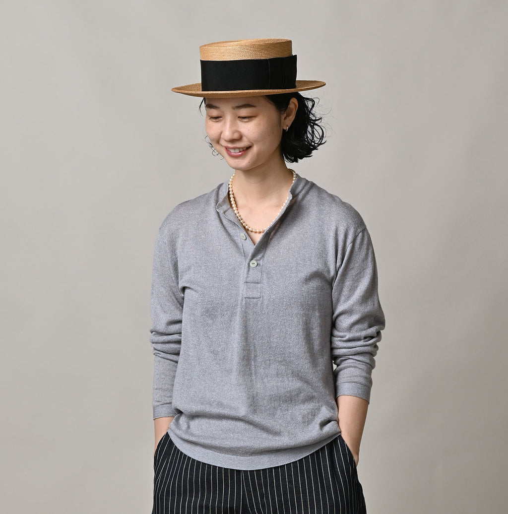 Whole Super Gauze 908 Henley Female Model