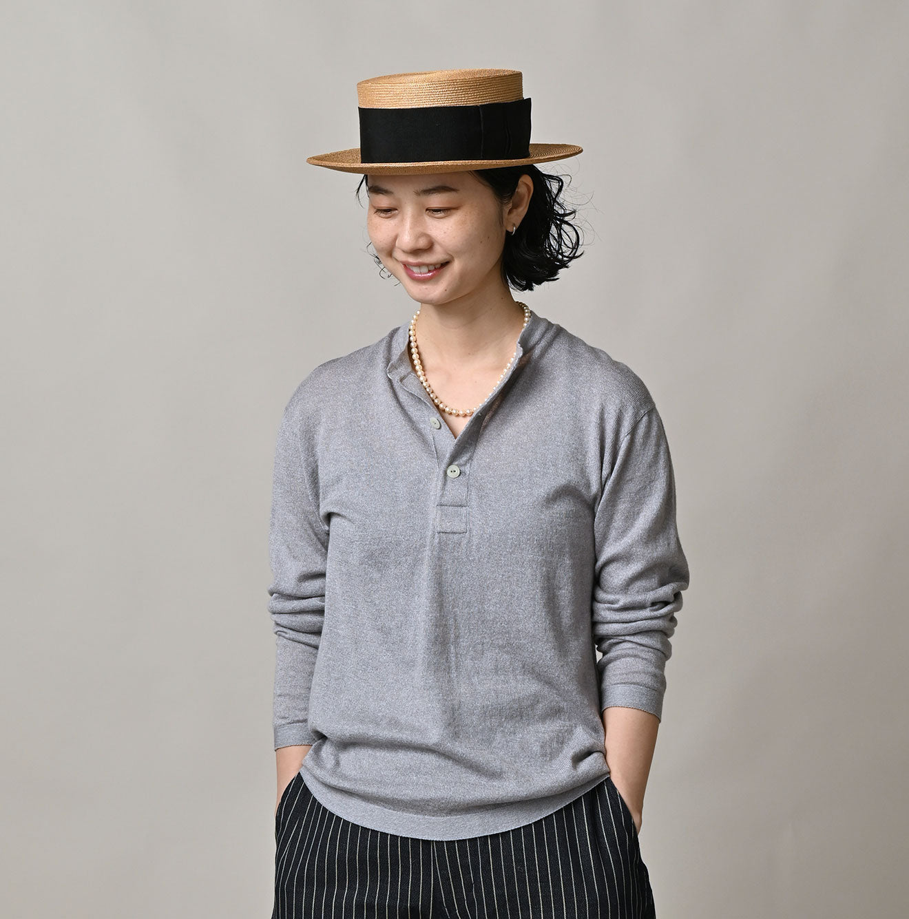 Whole Super Gauze 908 Henley Female Model