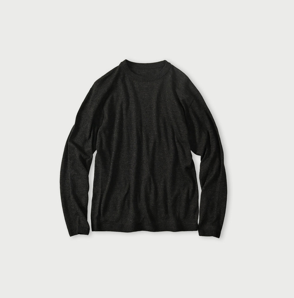 Whole Super Gauze 908 Crew Sumi Black Moku
