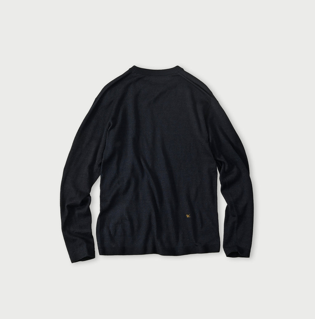 Indigo Whole Super Gauze 908 Crew Back