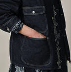 9.4oz Denim 908 Ocean Coverall Nou Detail