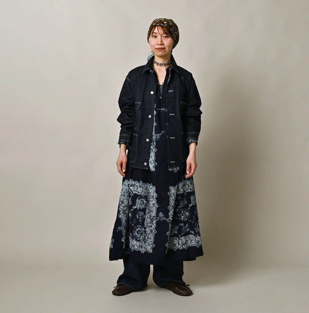 9.4oz Denim 908 Ocean Coverall Nou Female Model