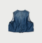 9.4oz Denim 908 Ocean Hunting Vest Tan Back