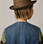 9.4oz Denim 908 Ocean Hunting Vest Tan Detail