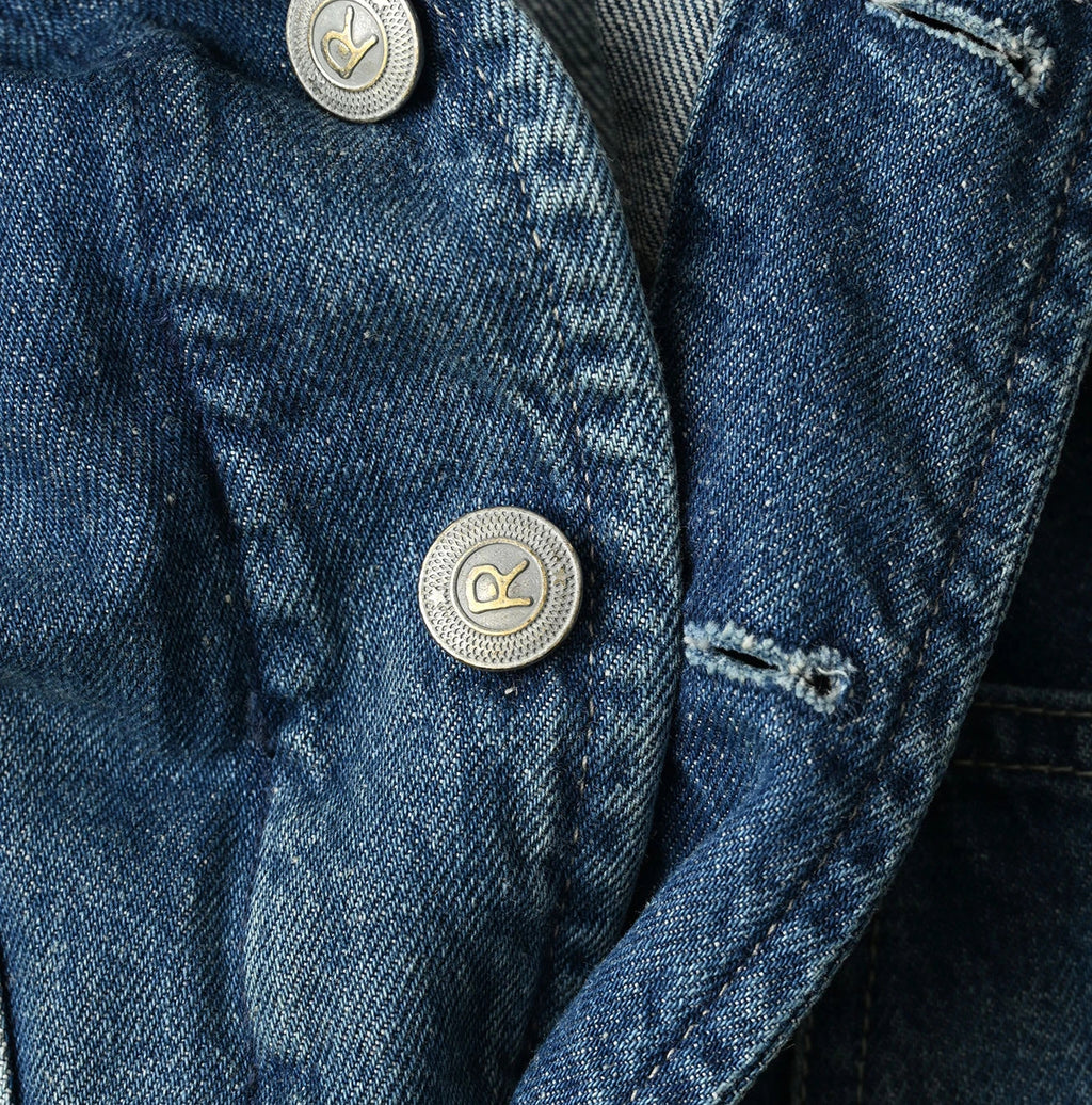 9.4oz Denim 908 Ocean Hunting Vest Tan Detail