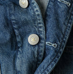 9.4oz Denim 908 Ocean Hunting Vest Tan Detail