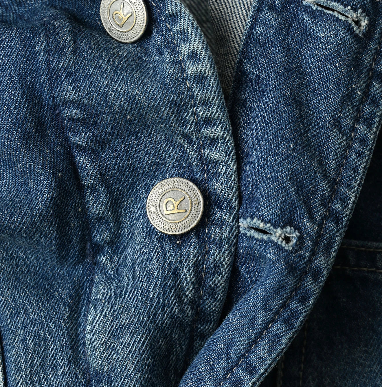 9.4oz Denim 908 Ocean Hunting Vest Tan Detail
