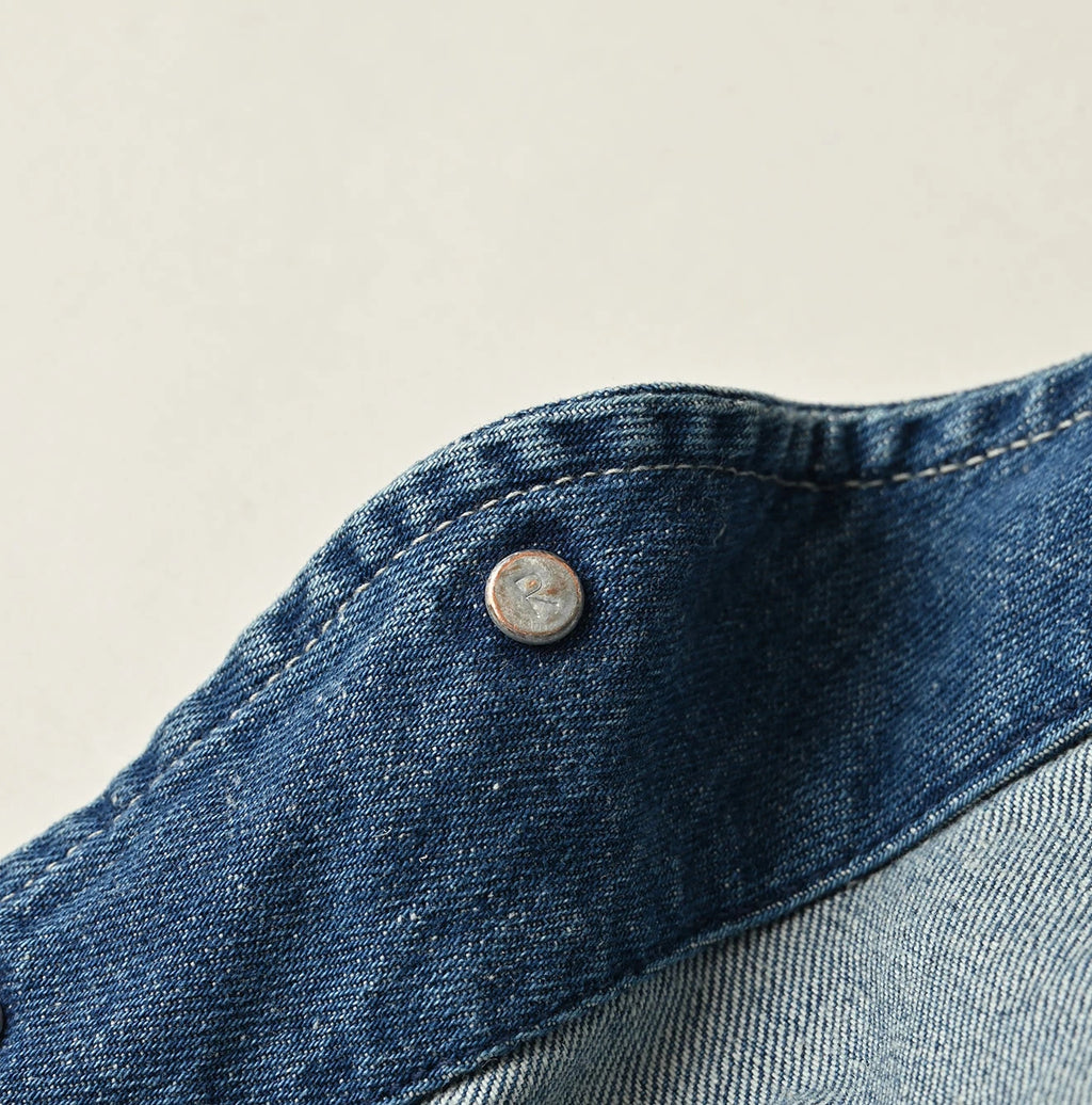9.4oz Denim 908 Ocean Hunting Vest Tan Detail