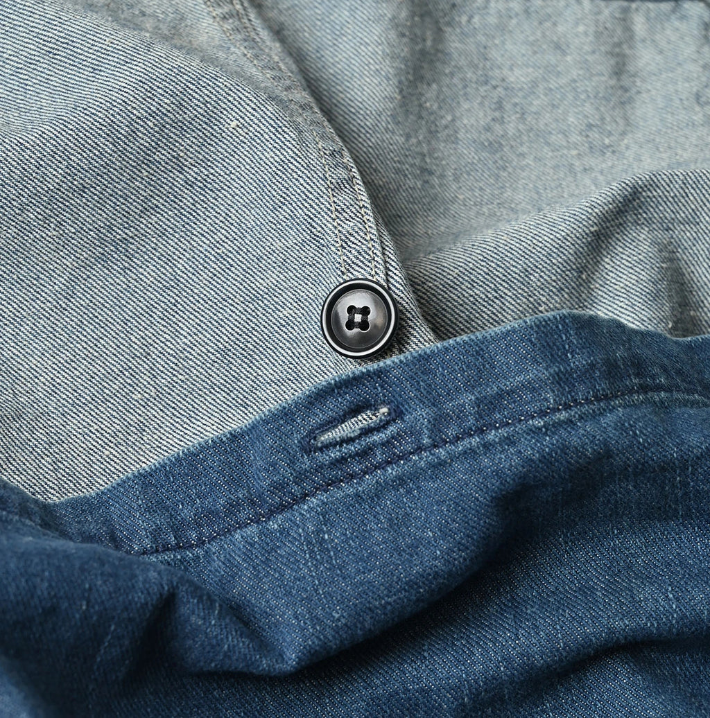 9.4oz Denim 908 Ocean Hunting Vest Tan Detail
