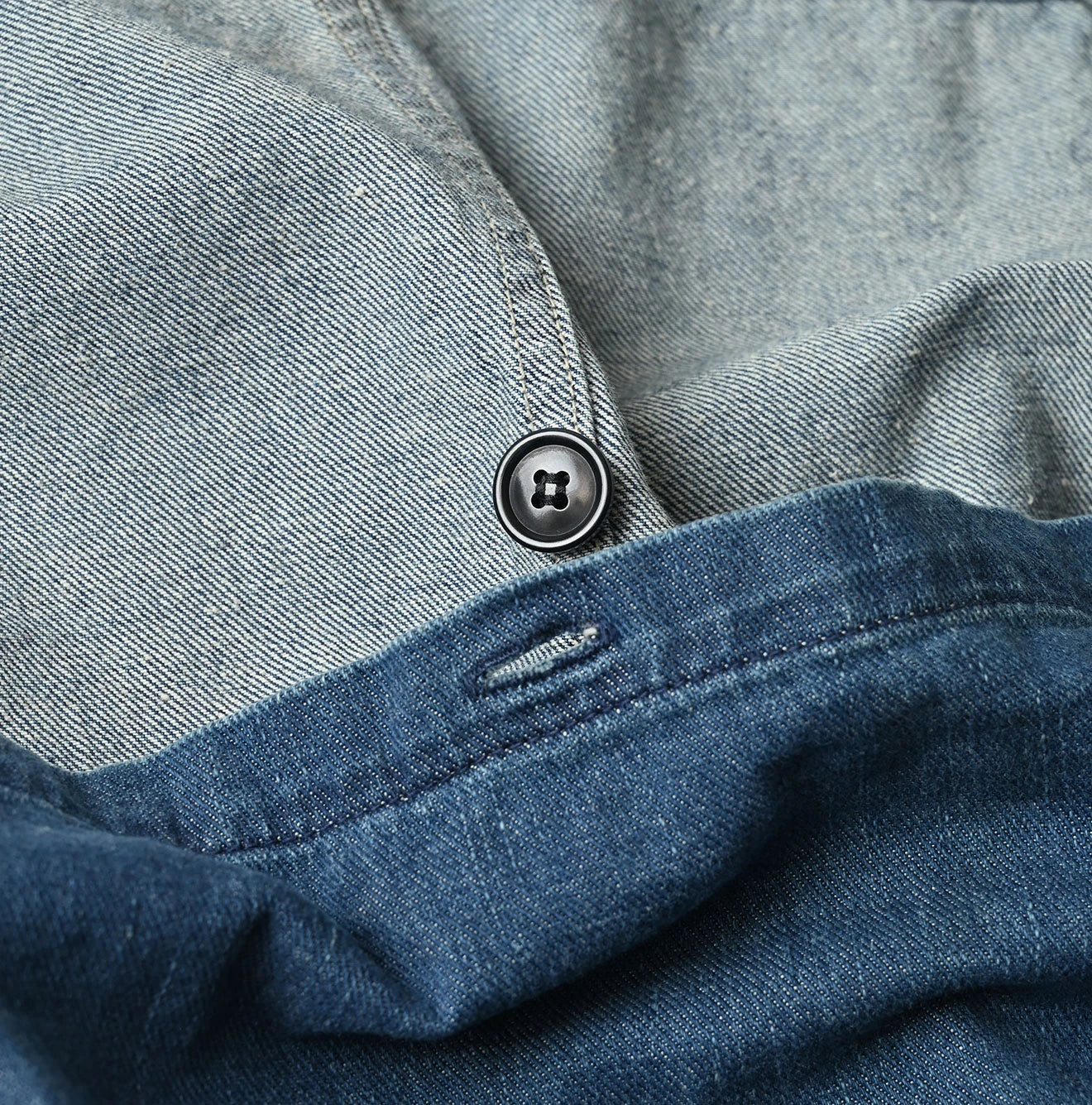 9.4oz Denim 908 Ocean Hunting Vest Tan Detail